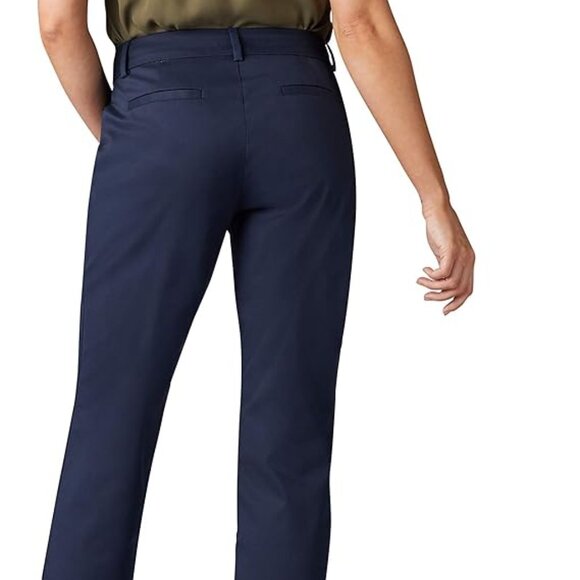 Lee Women's Navy Blue Wrinkle Free Relaxed Fit Straight Leg Pants 10 Medium - Picture 5 of 7